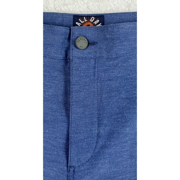 Fahrety Shorts Mens 34 Blue All Day Chino 9" Flat Front Drawstring Quick Dry - Picture 2 of 14